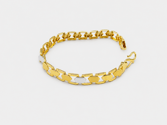 Two-Tone Golden Men's Curb Link Bracelet