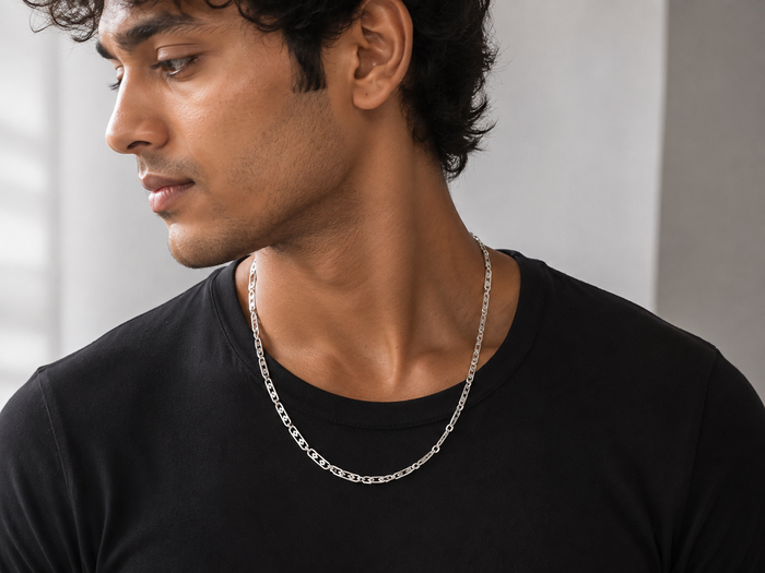 Silver Curb Link Chain for Men