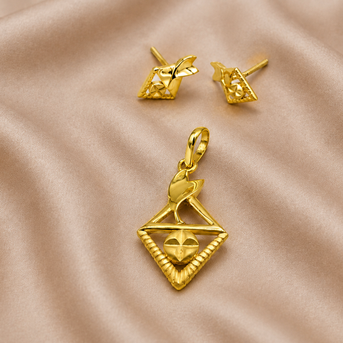 Golden Kite Drop Pendant & Stud Set