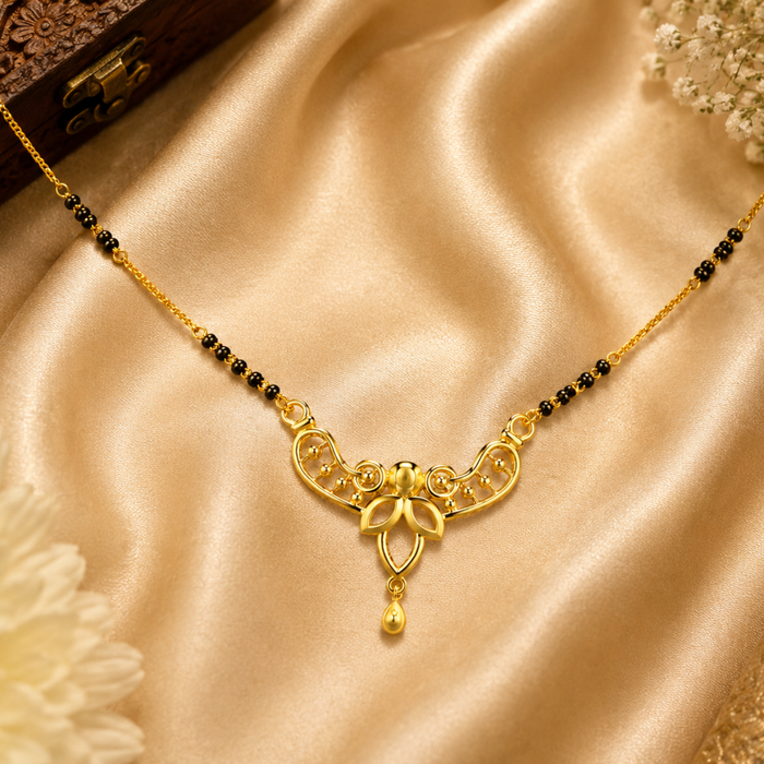 Golden Lotus Bar Drop Mangalsutra