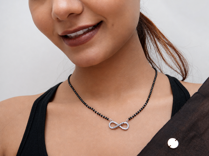Silver CZ Infinity Mangalsutra