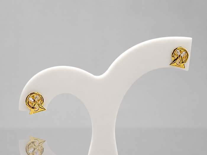 Golden Ribbon Swirl Studs