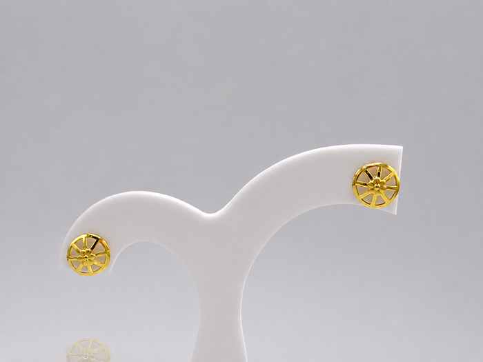 Golden Pinwheel Disc Studs