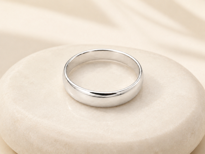 Silver Plain Polished Wide Band