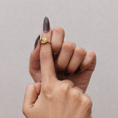 Golden Sunburst Floral Bead Ring – view 2