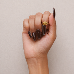 Golden Sunburst Floral Bead Ring – view 3