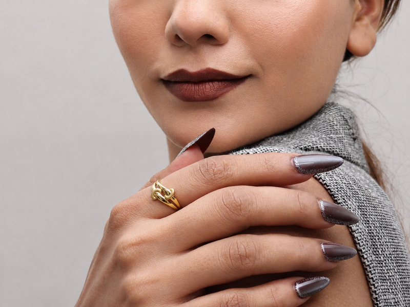 Golden Open Swirl Ring – view 2