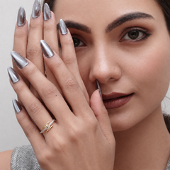 Golden CZ Line Band Ring – view 3