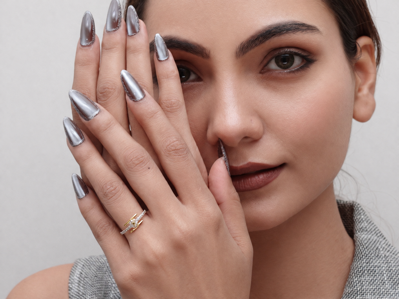 Golden CZ Line Band Ring – view 3