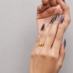 Golden Butterfly Clover Ring – view 4