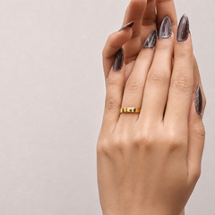 Golden Plain Polished Band Ring – view 2