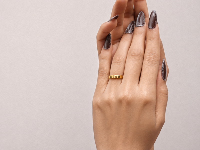 Golden Plain Polished Band Ring – view 2
