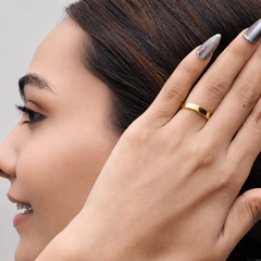 Golden Plain Polished Band Ring – view 3
