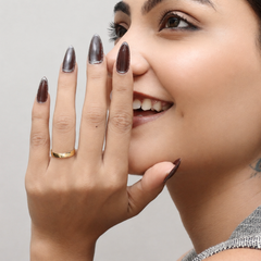 Golden Plain Polished Band Ring – view 4