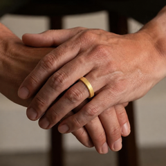 Golden Slim Plain Band Ring – view 2