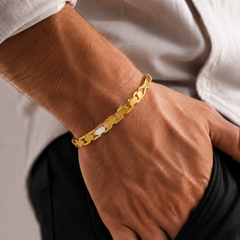 Two-Tone Golden Men's Curb Link Bracelet – view 2