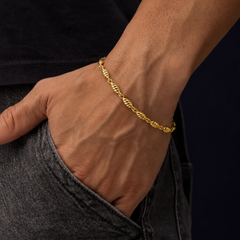 Golden Twisted Oval Bead Bracelet – view 2
