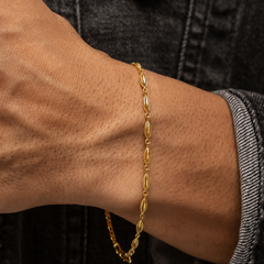 Golden Oval Bead Link Bracelet – view 2
