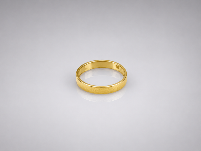 Golden Slim Plain Band Ring