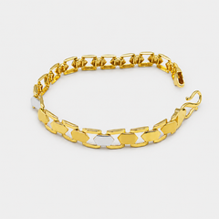 Two-Tone Golden Men's Curb Link Bracelet