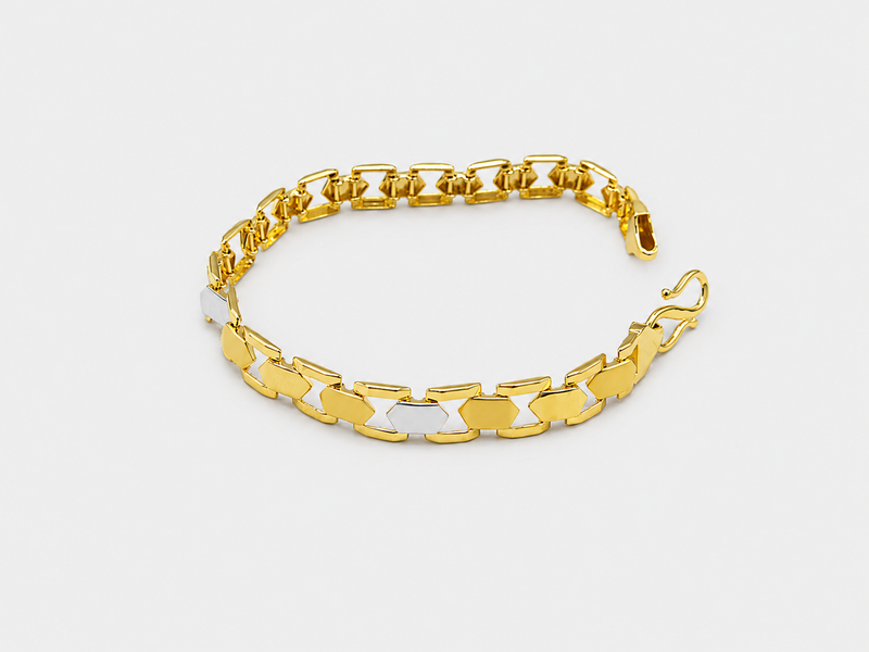 Two-Tone Golden Men's Curb Link Bracelet