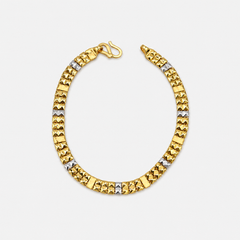 Two-Tone Golden Men's Panel Link Bracelet
