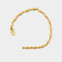 Golden Oval Bead Link Bracelet
