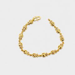 Two-Tone Golden Textured Link Bracelet