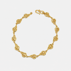 Golden Openwork Oval Link Bracelet