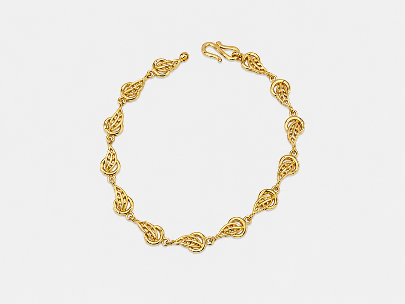 Golden Openwork Oval Link Bracelet