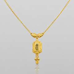 Golden Filigree Barrel Pendant Mangalsutra – view 2