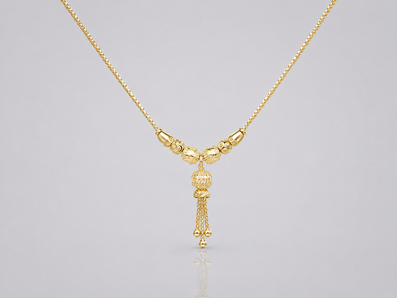 Golden Tassel Drop Mani Mangalsutra – view 2
