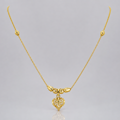 Golden Heart Drop Chain Necklace – view 2
