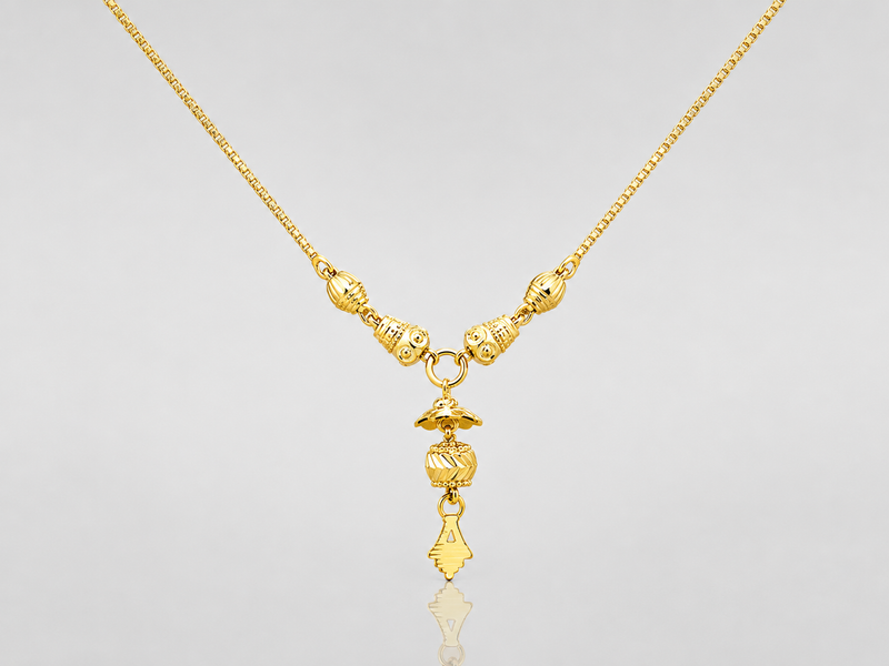 Golden Tiered Mani Drop Mangalsutra – view 2