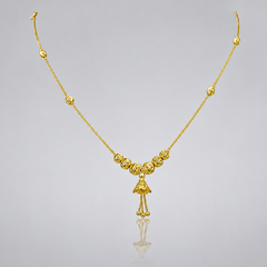 Golden Jhumka Drop Short Chain Necklace – view 2