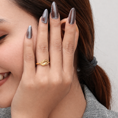 Golden Sunburst Oval Ring – view 2