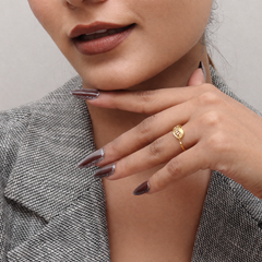 Golden Sunburst Oval Ring – view 3