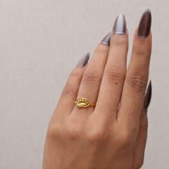 Golden Sunburst Oval Ring – view 4