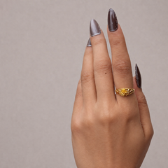 Golden Flower Filigree Dome Ring – view 2