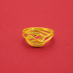 Golden Open Woven Band Ring