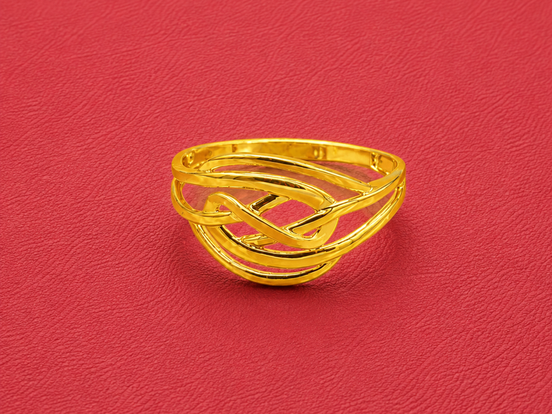 Golden Open Woven Band Ring