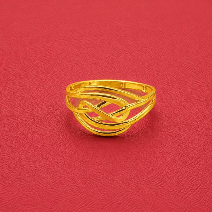 Golden Open Woven Band Ring