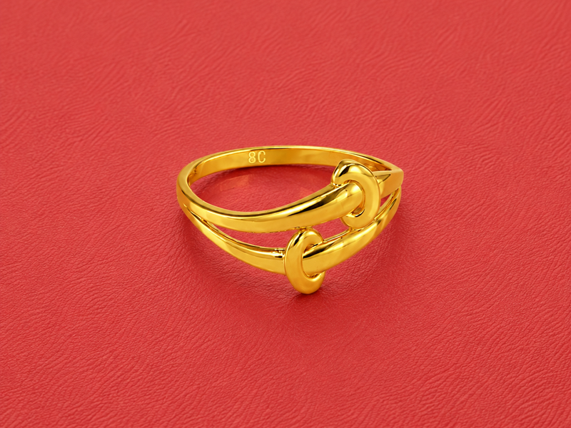 Golden Open Swirl Ring