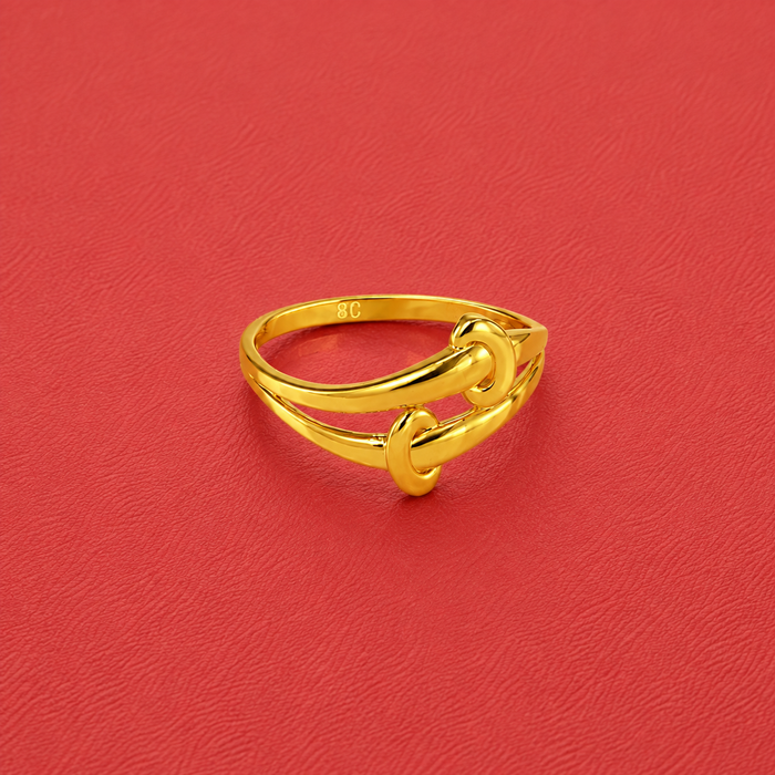Golden Open Swirl Ring