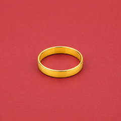 Golden Plain Polished Band Ring