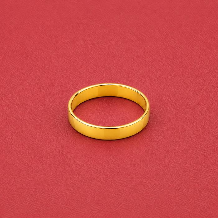 Golden Plain Polished Band Ring