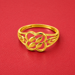 Golden Marquise Petal Cluster Ring