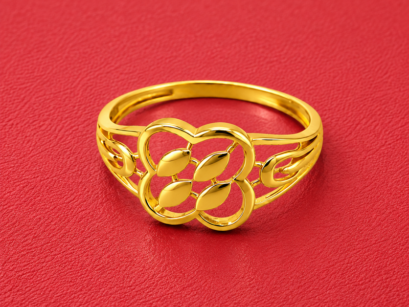 Golden Marquise Petal Cluster Ring