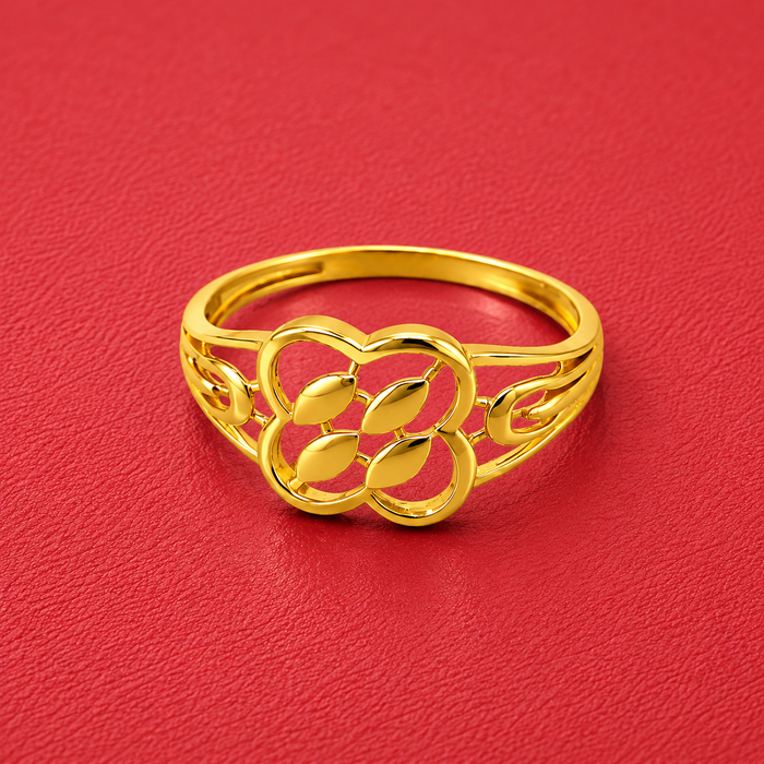 Golden Marquise Petal Cluster Ring
