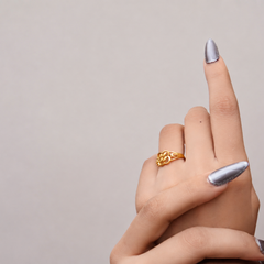 Golden Marquise Petal Cluster Ring – view 3